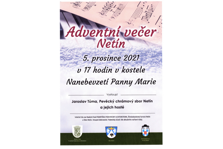 Pozvánka na Adventní večer v Netíně 5.12.2021